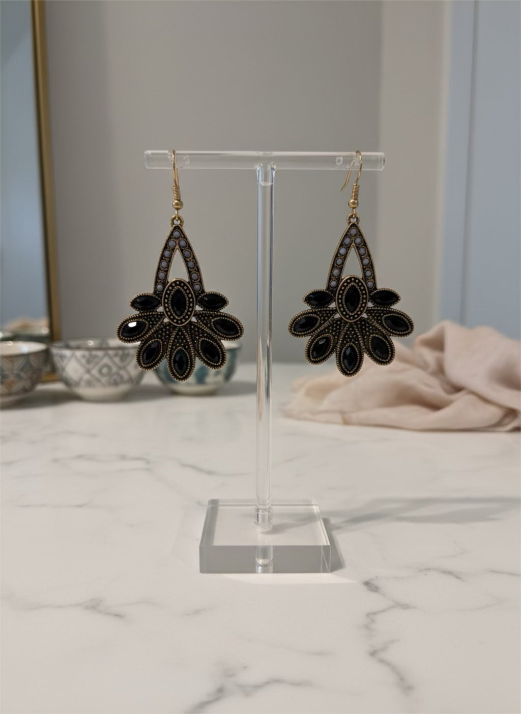 Boho Noir Teardrop Earrings