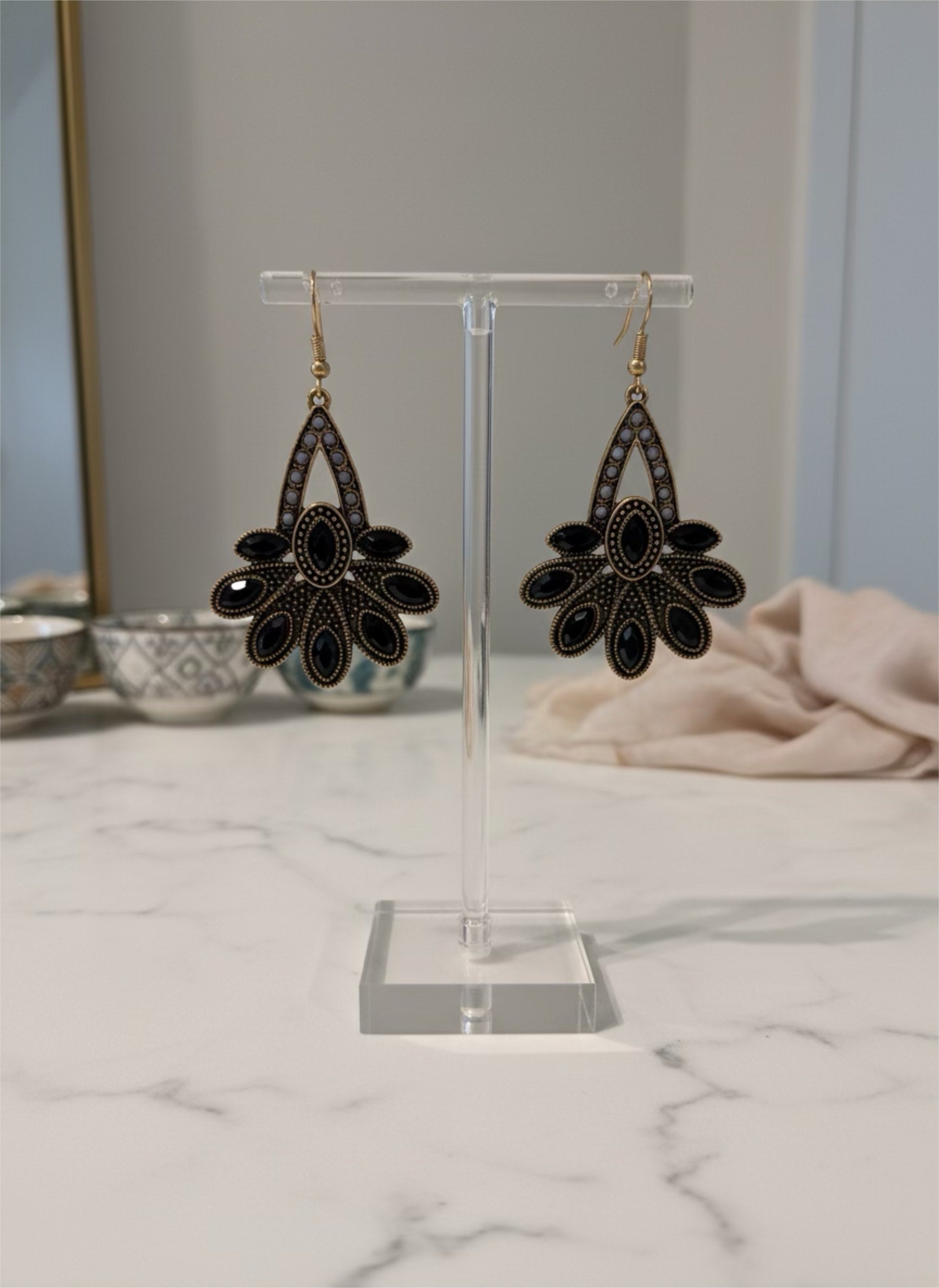 Boho Noir Teardrop Earrings