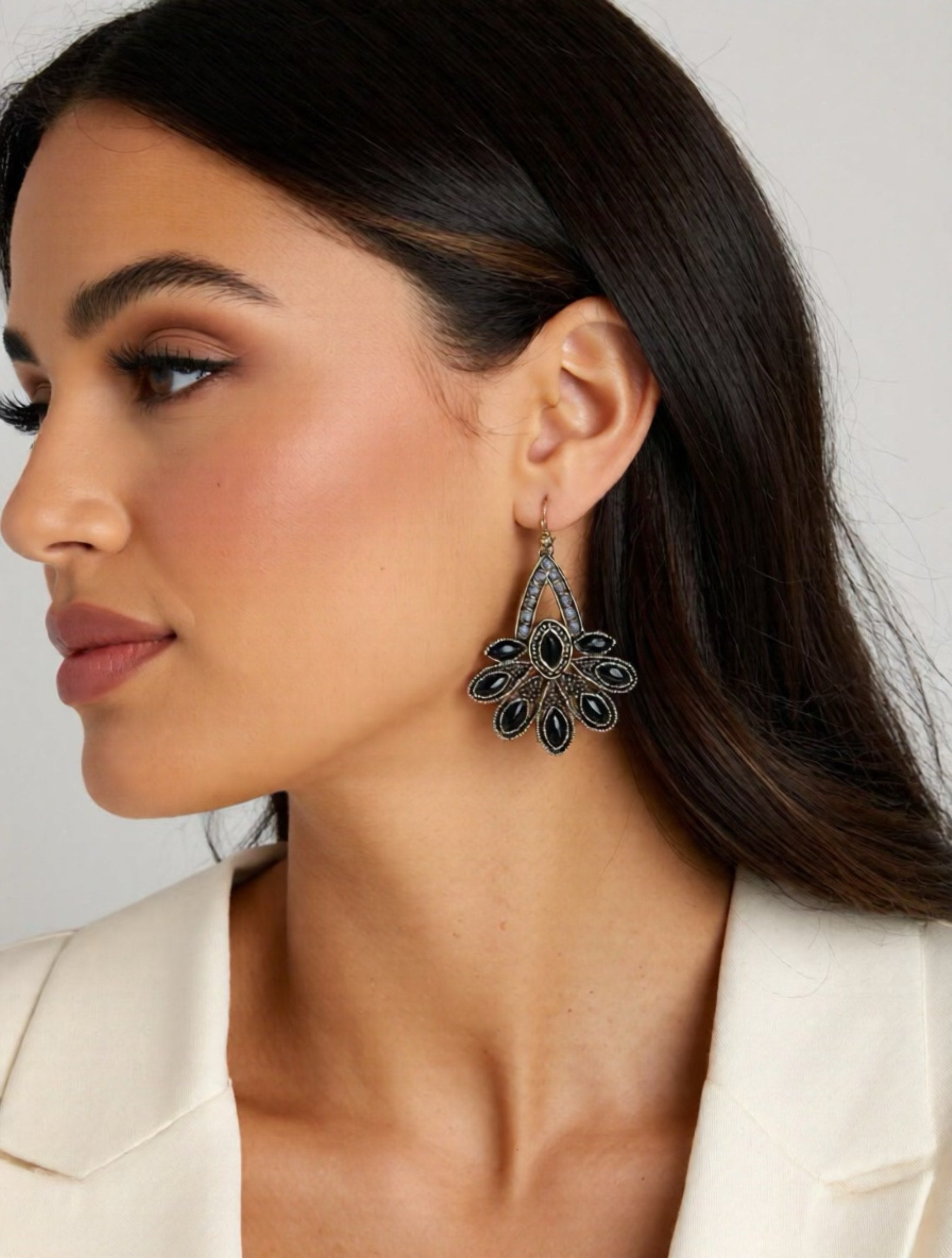Boho Noir Teardrop Earrings