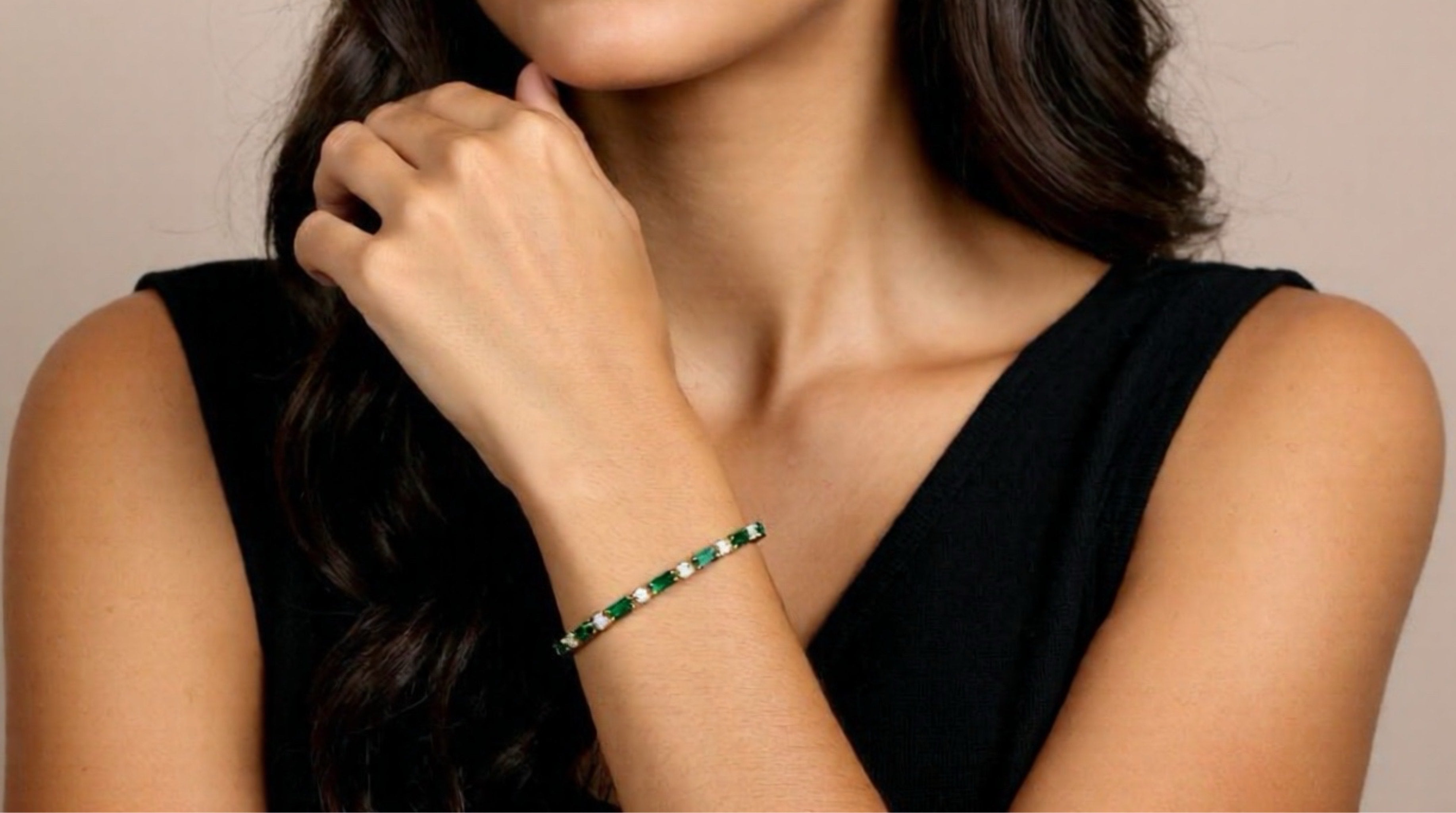 Green and Withe Zirconia's Bracelet
