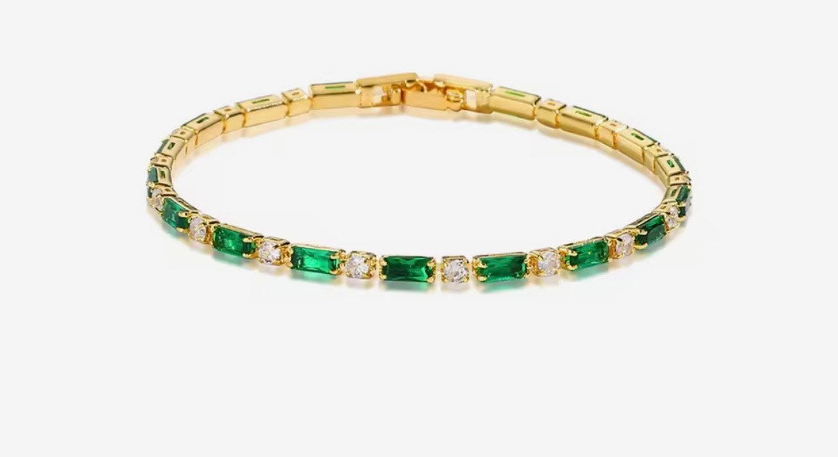 Green and Withe Zirconia's Bracelet