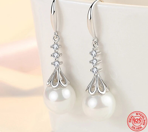 Sterling Silver and Fresh Water Pearl Earrings