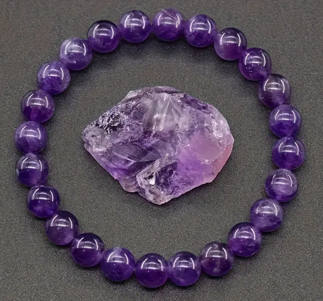 Quality 6mm Amethyst Bead Bracelet