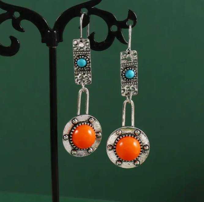 Alloy Orange Earrings