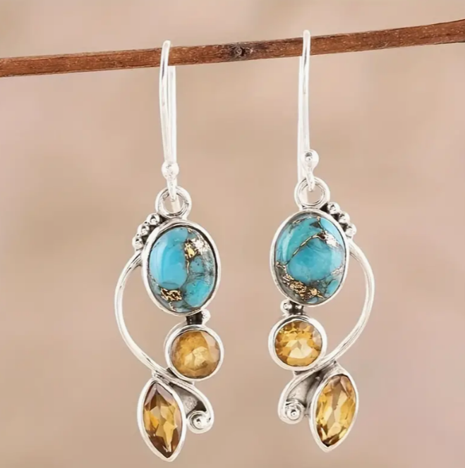 Geometric Alloy Dangle earrings