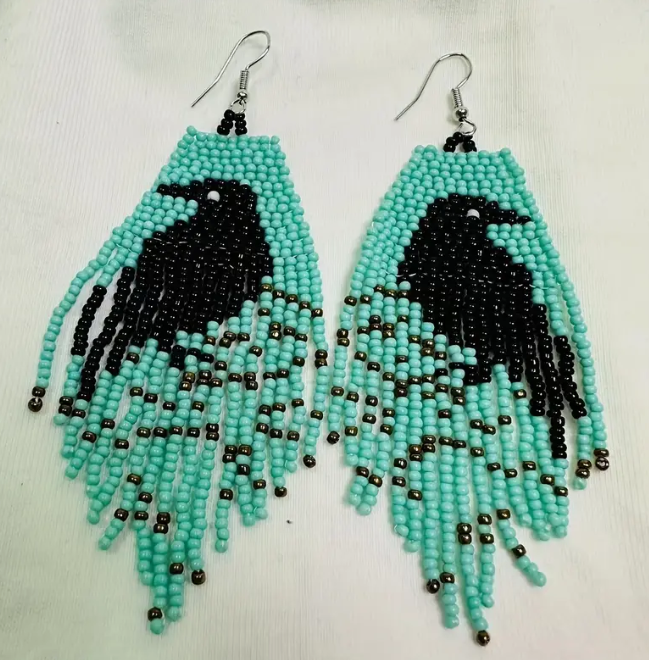 Crows Beaded Earrings