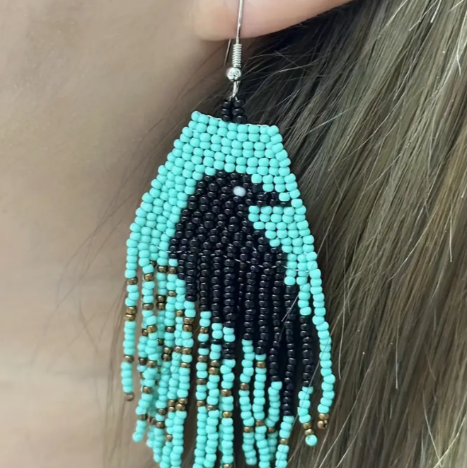 Crows Beaded Earrings
