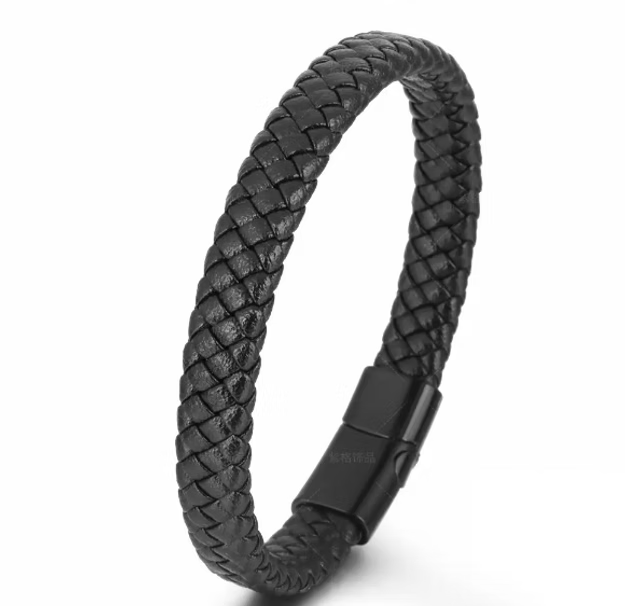 Leather Bracelet With Magnetic Lock