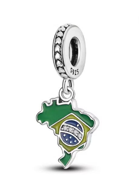 Brazil Map Charm Bracelet