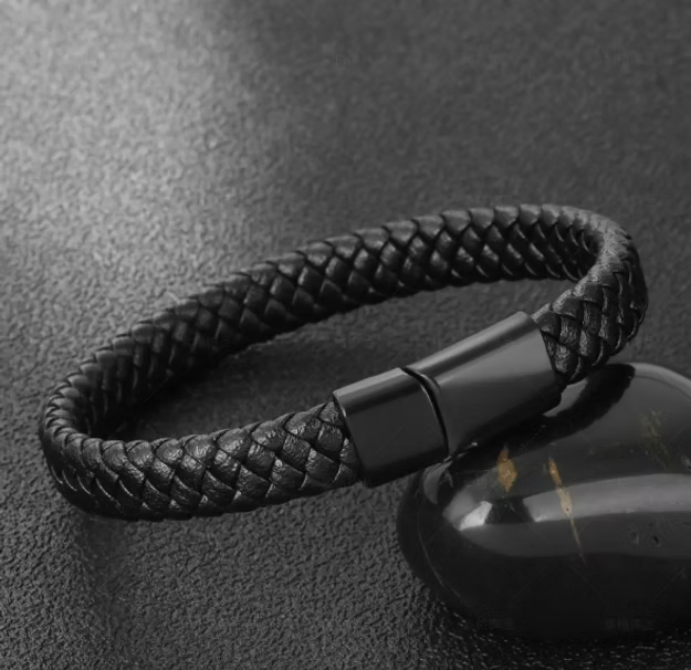 Leather Bracelet With Magnetic Lock