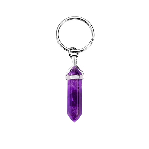 Two Pointer Amethyst Keyring